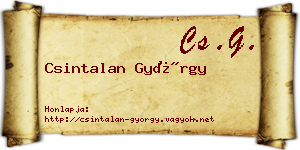 Csintalan György névjegykártya